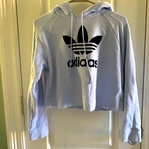 Ladies Size XSMALL- cropped baby blue hoodie